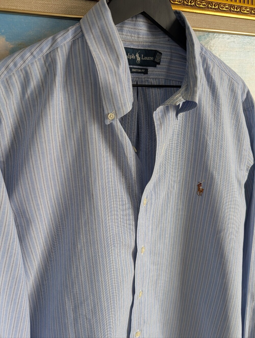 Polo by Ralph Lauren Light Blue Striped Dress Shirt